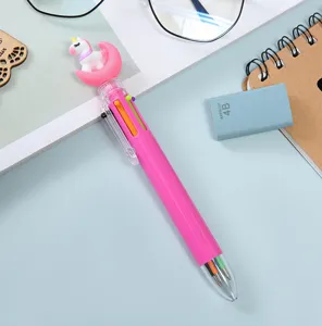 Cute unicorn multi-color press ballpoint pen student stationery 6-color journal writing tool