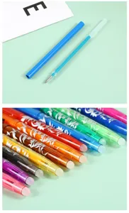 Ensemble de stylos gel effaçables colorés avec recharges pour papeterie d'écoliers