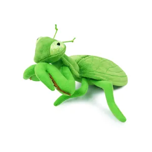 Green Praying Mantis Plush Toy Cute Cartoon Insect Soft Stuffed Animal Doll for Kids