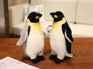 Cute plush penguin stuffed animal toy, soft emperor penguin doll for kids companion and gift.