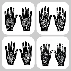 Stencil per tatuaggi a mano adesivo per tatuaggio temporaneo modello d'arte della palma