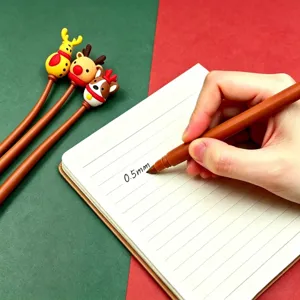 Weihnachten Cartoon Silikon Gelschreiber 0.5mm schwarze Tinte süße Tier Schüler Schreibwaren
