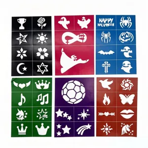 Halloween body painting stencils airbrush tattoo stickers set for DIY face body makeup and festival party.