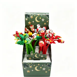 Weihnachten Silikon Gelstift Detailansicht mit niedlichen Cartoon Figuren in festlicher Box.