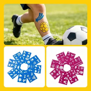 Body paint stencils set halloween world cup tattoo stickers reusable airbrush templates