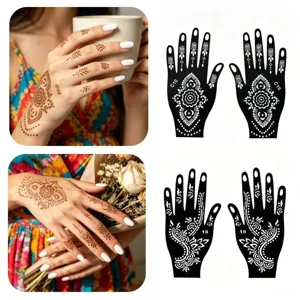 Adesivo per Tatuaggio a Mano in Stile Scuro Temporaneo Nero Rosa Vite Floreale Modello di Tatuaggio Adesivo per Body Art per Donne
