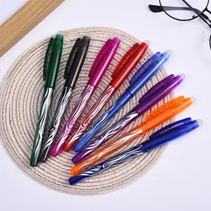Jeu de stylo gel effacable colore avec motif elegant, ideal pour ecole et papeterie de bureau.