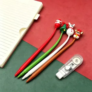 Weihnachten Silikon Gelschreiber Set, niedliche Cartoon Schüler Schreibwaren schwarze Tinte.