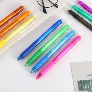 Buntes loeschbares Gelschreiber-Set, glatte Details einziehbarer Schreibwaren in hellen Farben.