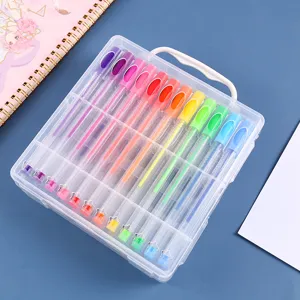 Multicolor Glitter Gel Pens Stationary Set Sparkly Shimmer Liquid Quicksand Metallic Fluorescent Plastic Ink Pens For Journal Scrapbooking Student Drawing Supplies
