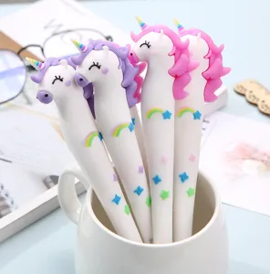 Stylo gel licorne mignon design esthétique écriture lisse papeterie pour les élèves