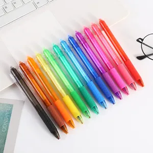 Bunte auslöschbare Gelschreiber Set, klickbare Farbstifte für Schule, Büro und kreatives Schreiben.