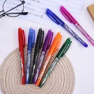 Ensemble de stylos gel effaçables colorés avec motif de flux, stylos d'écriture pour étudiants.
