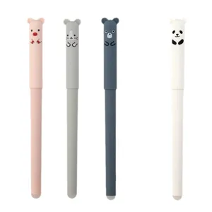 Juego de bolígrafos de gel borrables de animales lindos punta 0.35mm papelería escolar
