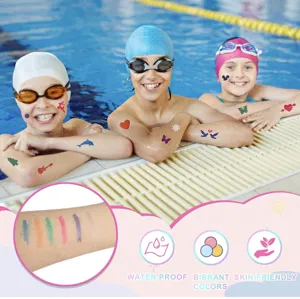 Set di penne per tatuaggi temporanei per bambini impermeabile colorato festa fai da te