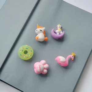 Cute cartoon silicone pen charms and decorative accessories set for kids stationery items.