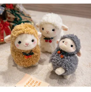 Schattig cartoon pluche schaap speelgoed pluizige lam pop decoratie kussen voor meisjes