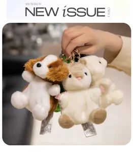 Porte-clés en peluche mignon animal jouet moelleux pendentif pour sacs de femmes et clés déco