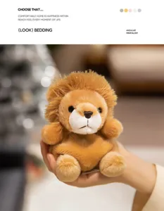 Mignon pendentif poupee lion en peluche, jouet animal doux pour cles et sacs, accessorio.