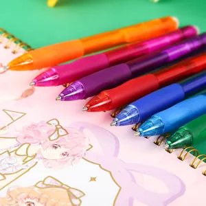 Buntes radierbares Gelstifte Set mit weichem Griff, glattes Schreiben fuer Schule und Buero.