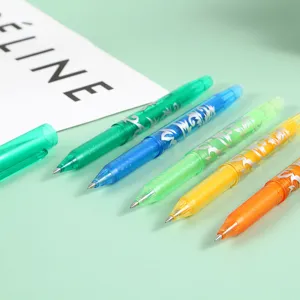 Ensemble de Stylos Gel Effaçables Colorés Boîte PVC Stylos d'Écriture Papeterie pour Étudiants pour École et Bureau
