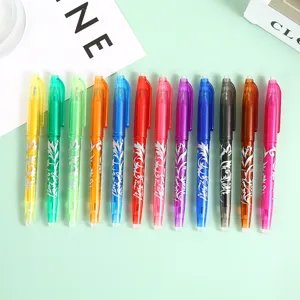Lot de stylos gel effaçables colorés avec motif floral, parfaits pour l'école et la papeterie.
