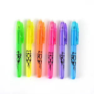 6-farbige radierbare Textmarker Set, lebendige reibungslos löschbare Marker für Bürobedarf.