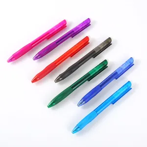 Bunte radierbare Gelschreiber Set mit Radierer und Clip, glattes Schreiben fuer Schule und Buero.