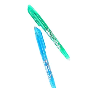 Stylos gel effaçables avec pointe fine 0.5mm et design argenté créatif pour une écriture fluide.