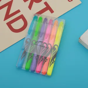 Bunte Auslöschbare Textmarker Set Plastik Keilspitze Reibung Lösbare Stifte Schule Büro Schreibwaren