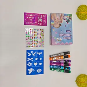 Juego de rotulador de tatuaje con purpurina para ninos lavable fiesta DIY arte