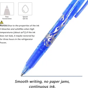 Stylo gel effaçable 0.5mm avec encre thermique spéciale, écriture fluide pour papeterie scolaire.