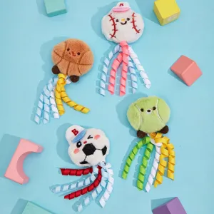 Catnip Plush Ball Cat Toy Interactive Kitten Teasing Toy Sports Ball With Colorful Ribbons For Pets