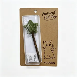 Natural catnip matatabi teething stick toy with cute star shape and safe packaging design.