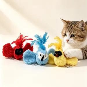Interactive Cat Toy Realistic Simulation Bird Plush Sounding Chew Toy For Indoor Cats Kitten Play