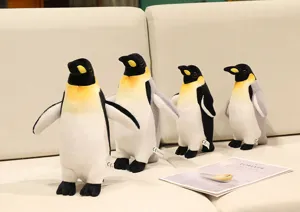 Cute emperor penguin plush toy, soft stuffed animal doll for kids companion, lovely ocean decor.