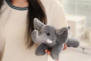 Leuke grijze olifant pluche speelgoed zachte knuffel dier kussen voor kinderen rustgevend cadeau