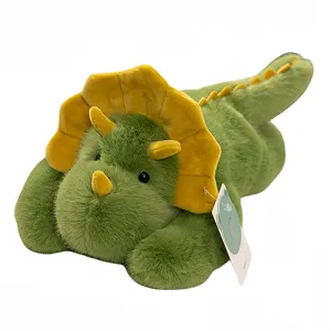 Lindo triceratops de peluche verde suave juguete de dinosaurio regalo para niños.