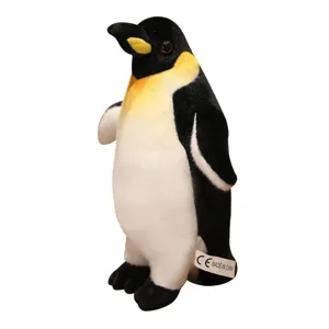 Cute emperor penguin plush toy, fluffy stuffed animal doll for kids companion and gift.