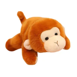 Cute lying monkey plush toy stuffed doll for kids comforting companion soft pillow gift
