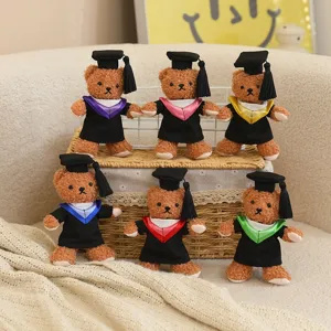 Simpatico Ciondolo Peluche Orso con Cappello da Dottore Bambola Orso Laurea Portachiavi Borsa Donna