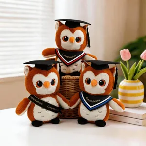 Graduation owl plush toy cute stuffed animal with graduation cap gift for students