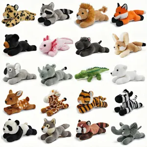 Schattige liggende dieren pluche speelgoed set zachte cartoon knuffels voor kinderen