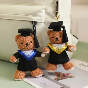 Simpatico orsetto di laurea peluche portachiavi zaino ciondolo bambola di pezza.