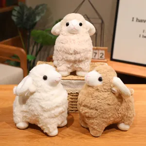 Lindo Juguete de Peluche de Cordero Simulado Animal de Peluche Muñeca de Oveja Blanca Compañero de Niños Almohada Suave Peluche Esponjoso