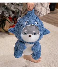 Joli chien requin en peluche chiot animal en peluche oreiller doux poupée compagnon enfant.