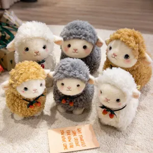Schattige pluche schaap knuffel speelset, zachte donsige lam pop huis decoratie
