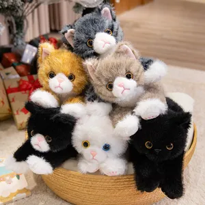 Cute cartoon kitten plush toy set soft stuffed animal cat doll for kids birthday gift!