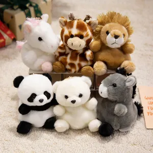 Set de porte-clés en peluche animaux mignons, pendentif poupée douce pour sacs.