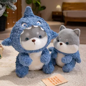 Joli chien requin en peluche douce animal en peluche husky mignon pour les enfants.